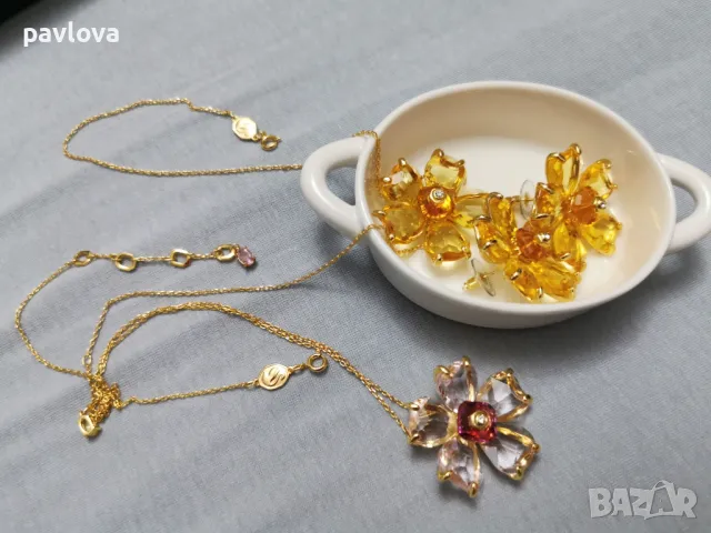 Сваровски сет колие с две обеци