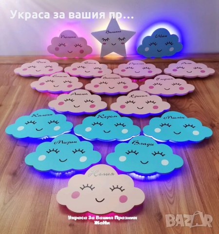 Персонална лампа облаче розово и синьо или звезда, снимка 5 - Други - 34266127