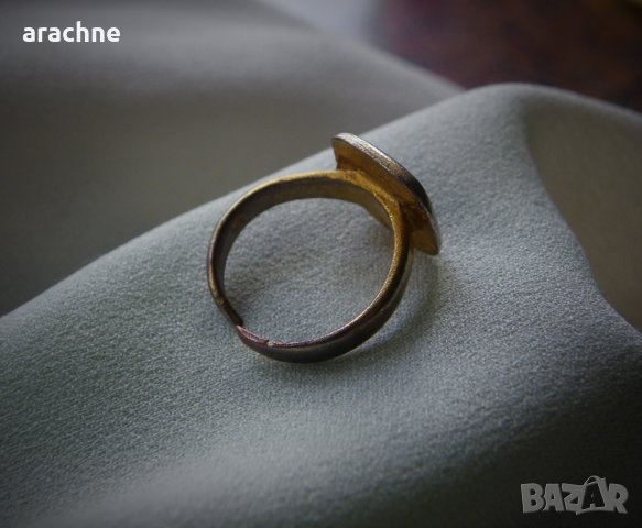 Стар сребърен пръстен "Корона на кралица", злато,позлата, снимка 7 - Пръстени - 39240415