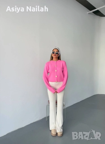 Розова жилетка Heart Button – Нова, качествена, турско производство, снимка 2 - Жилетки - 52795247