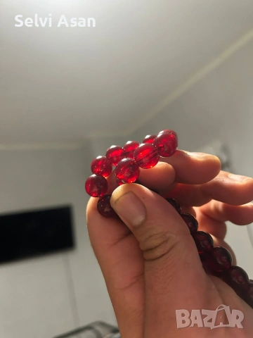 Червена броеница , снимка 5 - Други ценни предмети - 54174243