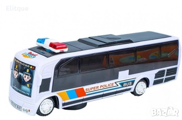 Полицейски автобус със светлини и звук, снимка 6 - Коли, камиони, мотори, писти - 52745137