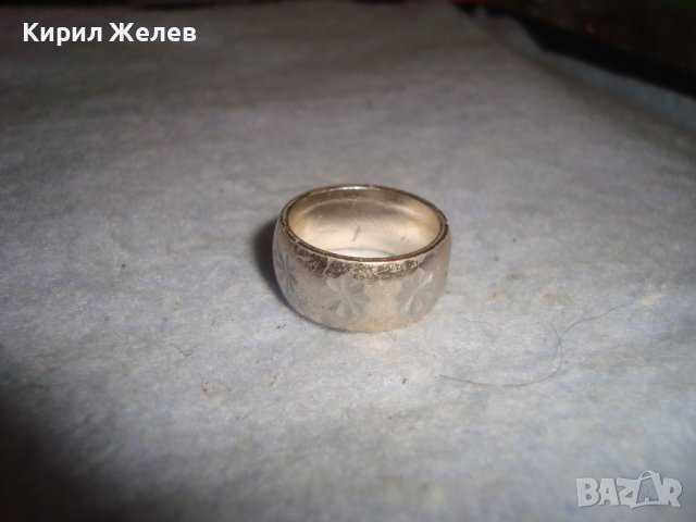 Стар СССР ПОСРЕБРЕН РЕТРО ПРЪСТЕН ТИП ХАЛКА РЪЧНО ОРНАМЕНТИРАН РЯДЪК за КОЛЕКЦИЯ 27641, снимка 6 - Антикварни и старинни предмети - 37512752
