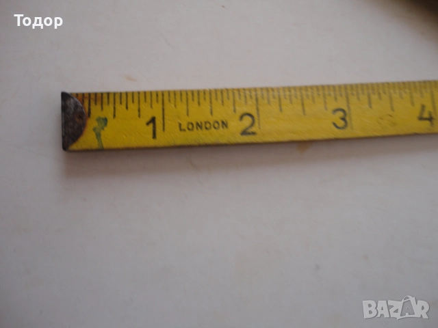Старинен английски дървен метър , снимка 3 - Антикварни и старинни предмети - 52672863