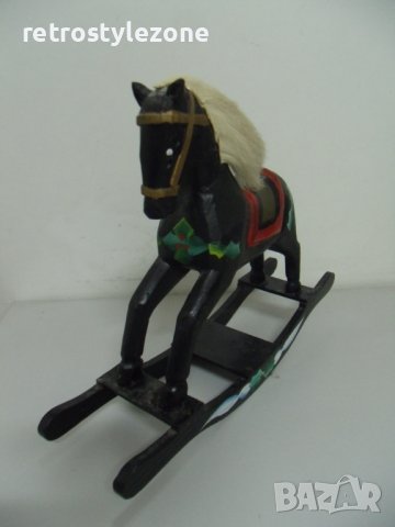 № 6873 стара дървена фигура / играчка - люлеещ кон , снимка 3 - Други ценни предмети - 40271572