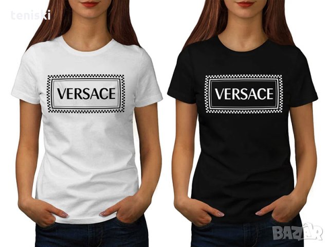 Дамска тениска Versace принт Модели,цветове и размери, снимка 6 - Тениски - 34410601