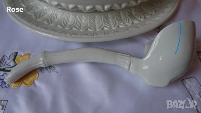 Супник бяла глазирана керамика, ръчно изработен , внос от  Италия.  , снимка 15 - Аксесоари за кухня - 52693813