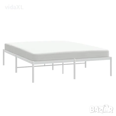 vidaXL Метална рамка за легло, бяла, 160x200 см, снимка 4 - Спални и легла - 56147281
