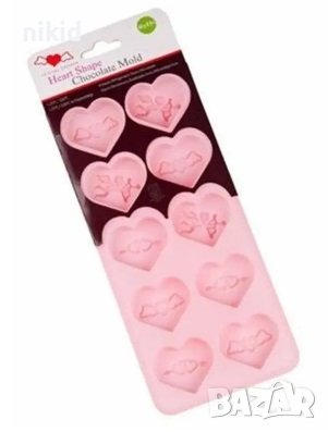 10 сърца сърце с Ангел Купидон силиконов молд форма за шоколадов бонбони гипс и др, снимка 2 - Форми - 38195763