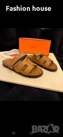 Hermes естествена кожа чехли, снимка 1