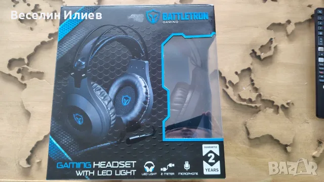 Battletron Gaming Headset - геймърски слушалки с микрофон и LED, снимка 7 - Слушалки за компютър - 56223438