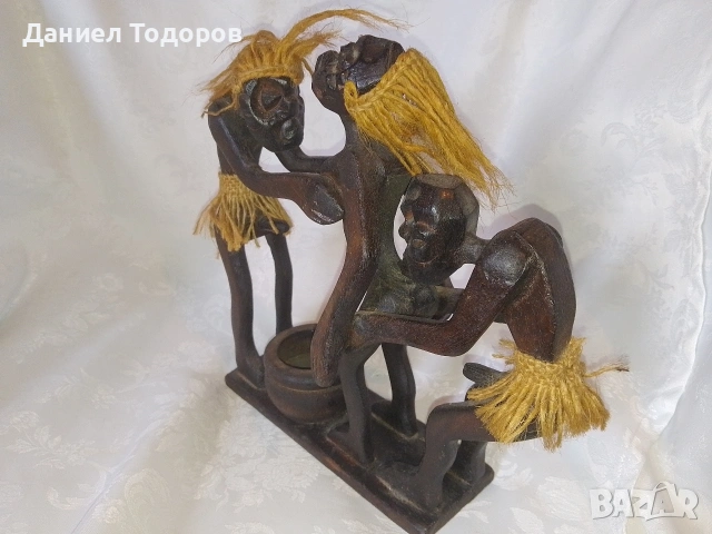 Африканска Дървена Фигура - Ръчна Изработка, снимка 2 - Декорация за дома - 46335950