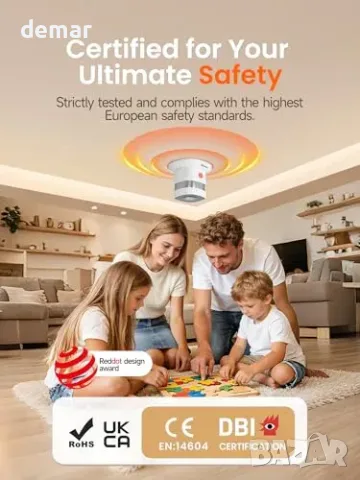Heiman Zigbee 3.0 смарт оптичен (фотоелектричен) детектор за дим за Smart Home система, 1 бр., снимка 4 - Смарт домашни устройства (Smart Home) - 55827404