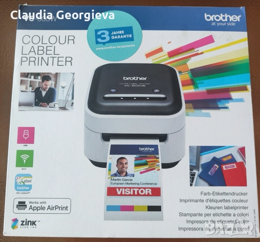 Етикетен принтер Brother VC-500W цветен