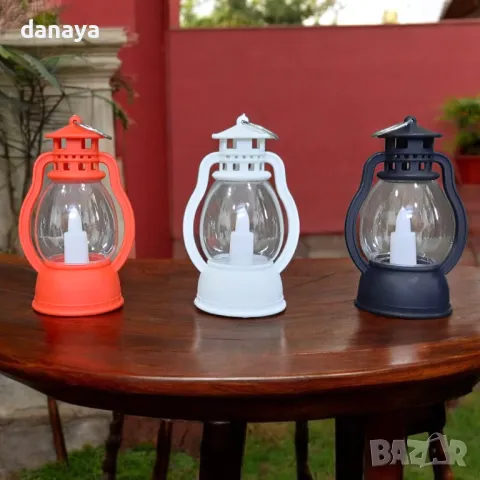 5417 Декоративен светещ коледен фенер тип ретро лампа, 9 см, снимка 6 - Декорация за дома - 47796699
