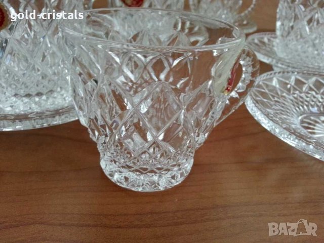 Кристални чаши за кафе чай Бохемия чехословакия, снимка 8 - Антикварни и старинни предмети - 29996681