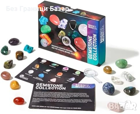 Нова Колекция от 15 истински скъпоценни камъка образователен комплект деца, снимка 2 - Образователни игри - 54155605