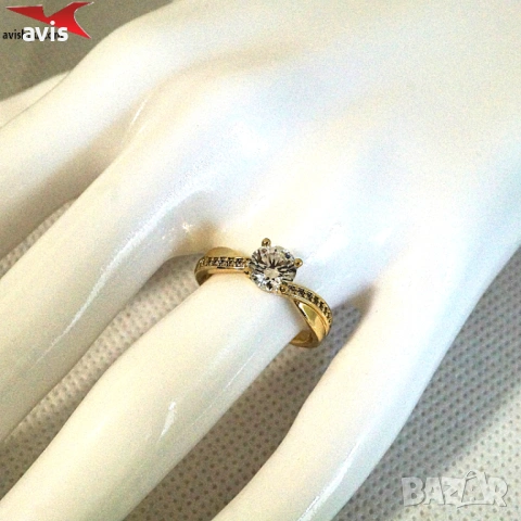 Пръстен с 14К златно покритие 224889, снимка 4 - Пръстени - 54317620