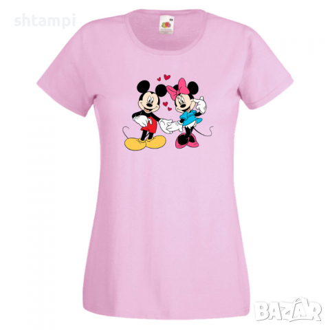 Дамска тениска Mickey & Minnie 7 Мини Маус,Микки Маус.Подарък,Изненада,, снимка 4 - Тениски - 36526272