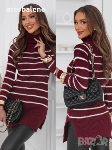 Дамски пуловер на райета Chrystallyn, 6цвята , снимка 7 - Блузи с дълъг ръкав и пуловери - 52253620