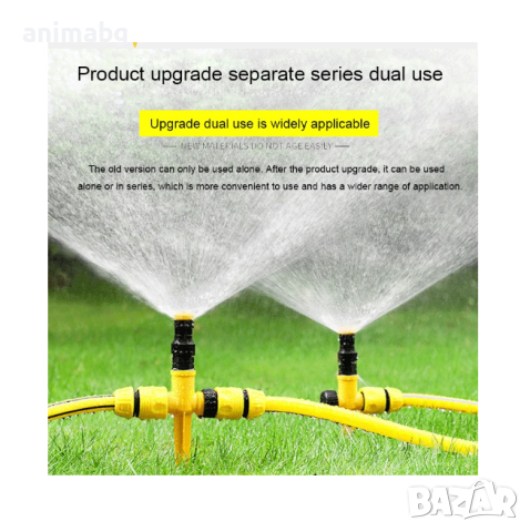 ANIMABG Регулируема 360-градусова пръскачка, Автоматична глава за напояване на тревни площи, снимка 8 - Напояване - 44681004