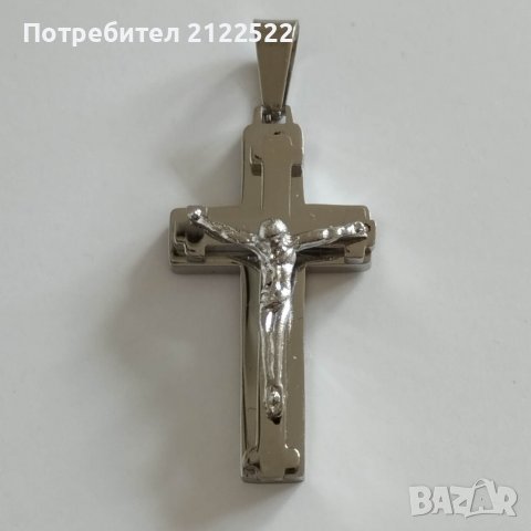Кръст Разпятие от медицинска стомана, снимка 6 - Колиета, медальони, синджири - 30929942