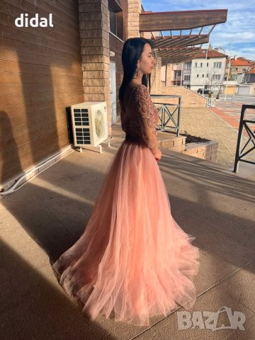 Нова! Бална рокля с изумителна горна част и богата пола от луксозен тюл , снимка 4 - Рокли - 44176374