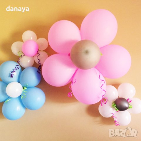 4052 Държач клипс за балони Цвете, 6 броя в комплект, снимка 2 - Декорация за дома - 42336849