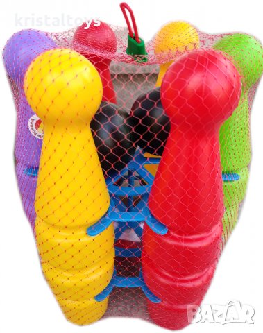 Детски спортен Комплект за Боулинг с шест кегли и две топки, снимка 1
