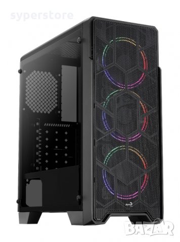 Кутия за компютър AeroCool PV21033.11 Черна ATX Middle Tower RGB Подсветка