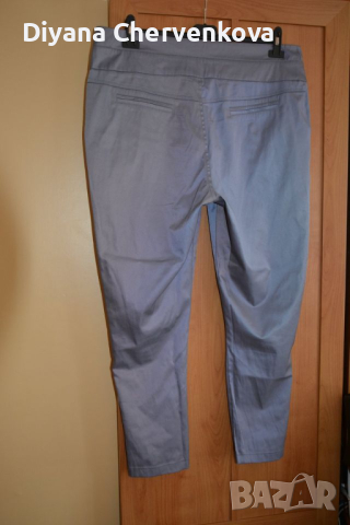 👖 Дамски светлосив сатенен панталон тип потур с басти, XL–3XL , снимка 2 - Панталони - 44567559