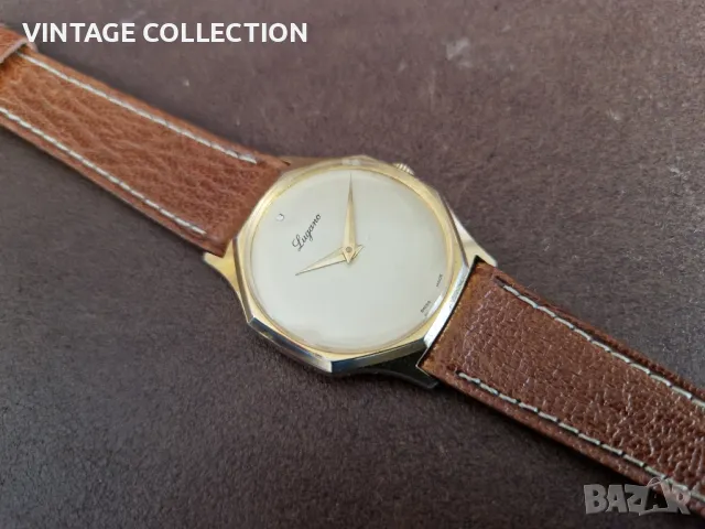 LUGANO Швейцарски Механичен Часовник Колекционерски Позлатен SWIS MADE