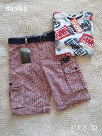 Лот къс панталон / бермуди с колан и тениска MARVEL 134 / 140, снимка 6 - Детски къси панталони - 37681220