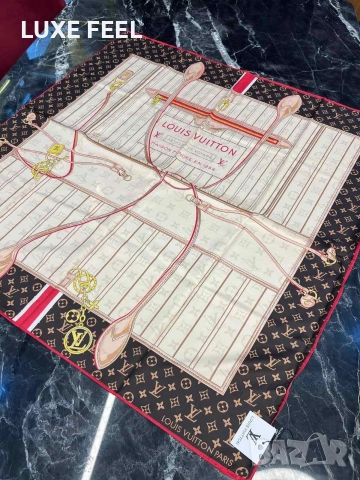 Дамски Шалове - Коприна ⚜️ Louis Vuitton , снимка 10 - Шалове - 53021273