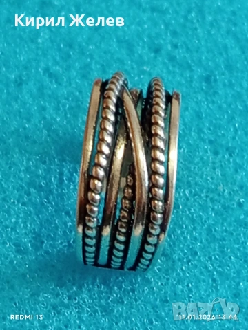 Отворен пръстен стерлингово сребро майсторска ръчна изработка 51957, снимка 4 - Пръстени - 53062437