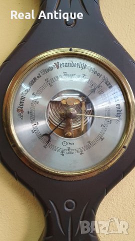 Антикварен немски барометър с термометър , снимка 5 - Антикварни и старинни предмети - 39149398
