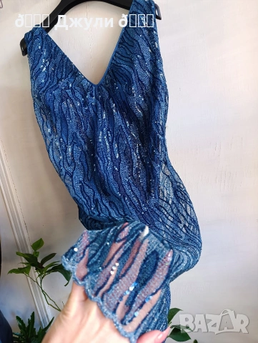 Елегантна рокля с камъни и пайети, снимка 5 - Рокли - 53076728