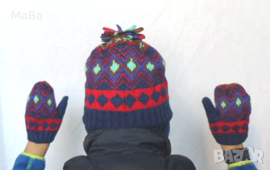 Английски топъл комплект ШАПКА/РЪКАВИЧКИ /6мес-3год./, снимка 7 - Бебешки шапки - 42492061