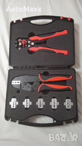 Комплект кримпващи и заголващи клещи