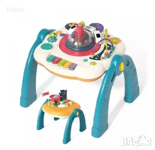  Интерактивна музикална маса 2 в 1- 2 страни, детски център за занимания, пиано, волан, лабиринт, снимка 7 - Образователни игри - 49063279