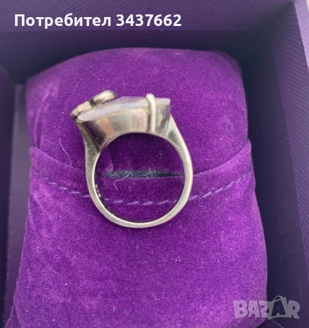 Сребърен пръстен камък със сърце , снимка 5 - Пръстени - 52133157