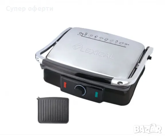 Тостер преса за сандвичи и грил, Lexical LSM-2507, 2200W, гранитни плочи