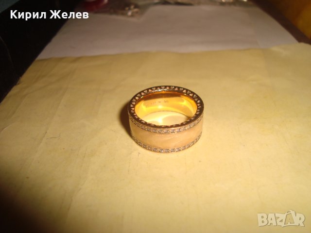 T1 ALE R 50 ПОЗЛАТЕН СКЪПОЦЕНЕН ЕМАЙЛИРАН ПРЪСТЕН PANDORA МАРКОВО ФЕШЪН БИЖУ с ДИАМАНТЧЕТА 25266 , снимка 10 - Пръстени - 34884063