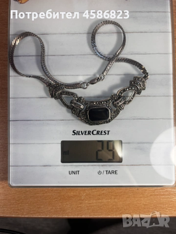 Дамско колие с черен камък, снимка 2 - Колиета, медальони, синджири - 53163023