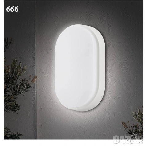 18 W LED 4000 K IP65 Овална стенна лампа с бяла рамка за вътрешна и външна употреба, снимка 2 - Други - 54011464
