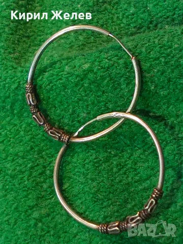 СТАРИ СРЕБЪРНИ ОБЕЦИ СРЕБРО 925 КЛАСИЧЕСКА РЕТРО ОРНАМЕНТИКА КРАЛСКА ПЛЕТКА РЪЧНА ФИНА РАБОТА 47474, снимка 14 - Антикварни и старинни предмети - 49510635