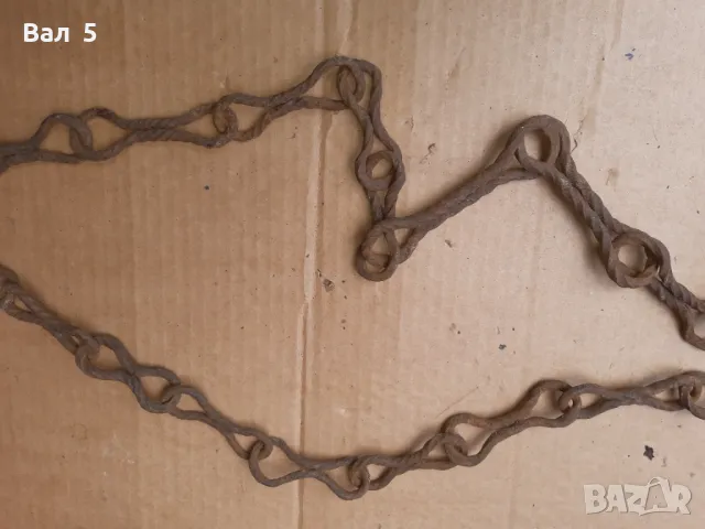 Стара верига за огнище от ковано желязо , здрава, снимка 3 - Антикварни и старинни предмети - 50327299