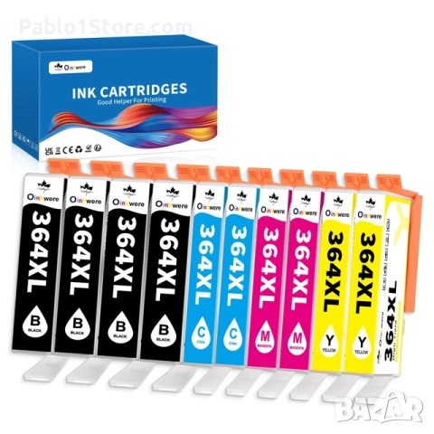 Пакет от 10 мастилени касети 364XL за HP 364XL мастилени касети Многопакет за HP Photosmart 5520 551