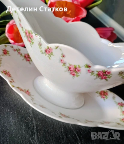 Порцеланова сосиера с чинийка, снимка 4 - Аксесоари за кухня - 54138905