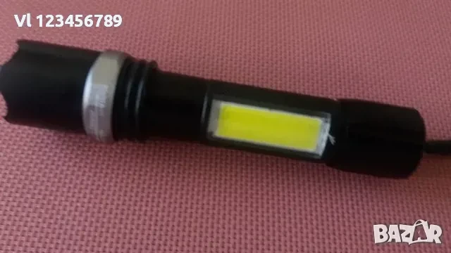 Мощен LED акумулаторен прожектор BL- CREE -T6+COB с USB